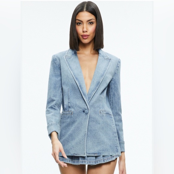 Alice + Olivia JUSTINE ROLLED CUFF BLAZER 12 - Picture 1 of 12